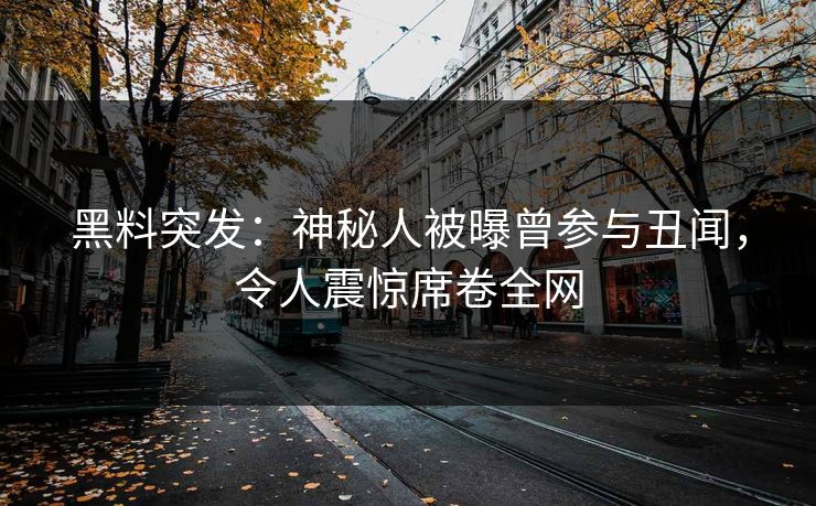 黑料突发：神秘人被曝曾参与丑闻，令人震惊席卷全网