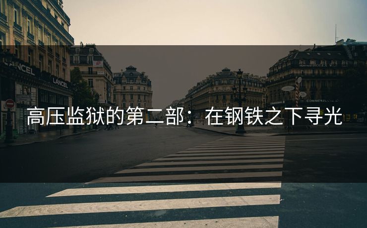高压监狱的第二部:在钢铁之下寻光 第1张 高压监狱的第二部:在钢铁之下寻光 第1张